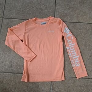 Columbia Kids' Peach Long Sleeve Shirt Columbia PFG Shirt Boys M 10-12 Apricot F